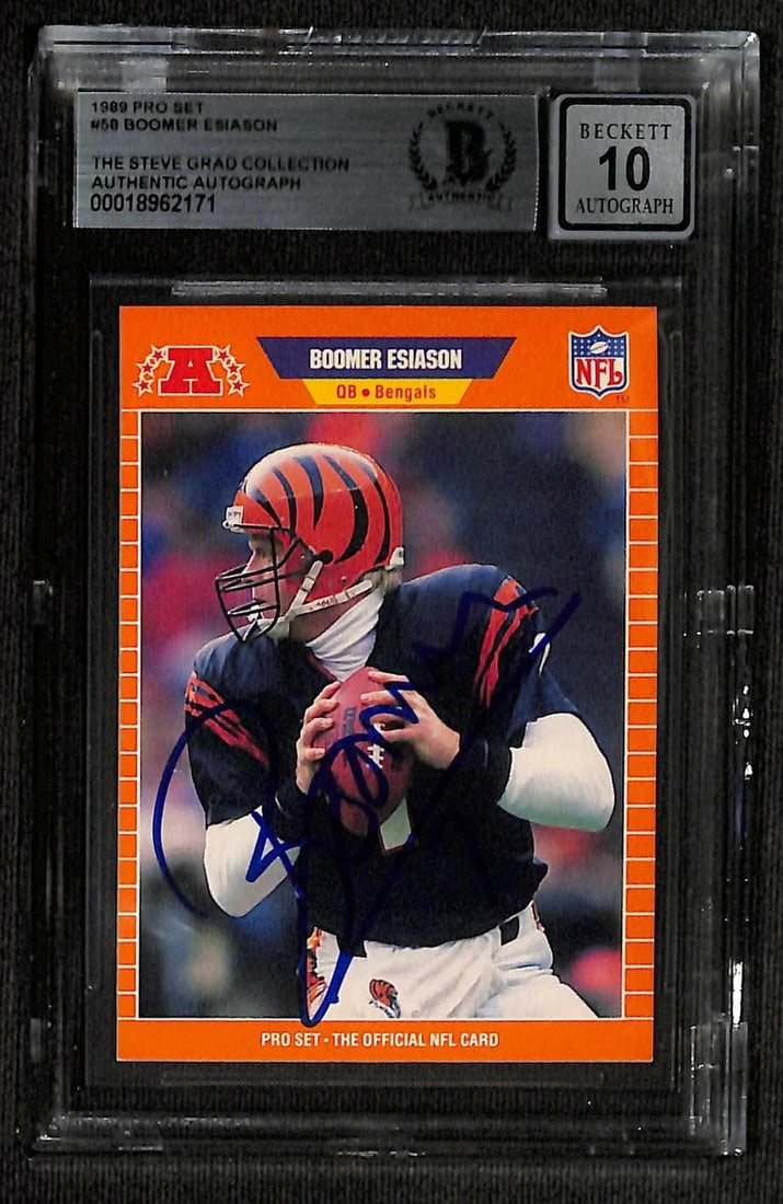 1989 Pro Set Bengals card signed by Boomer Esiason BAS Auto 10 (1 of 1)