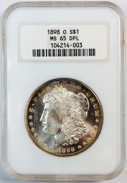 NGC MS-65 DPL 1898 O Morgan silver dollar (1 of 2)