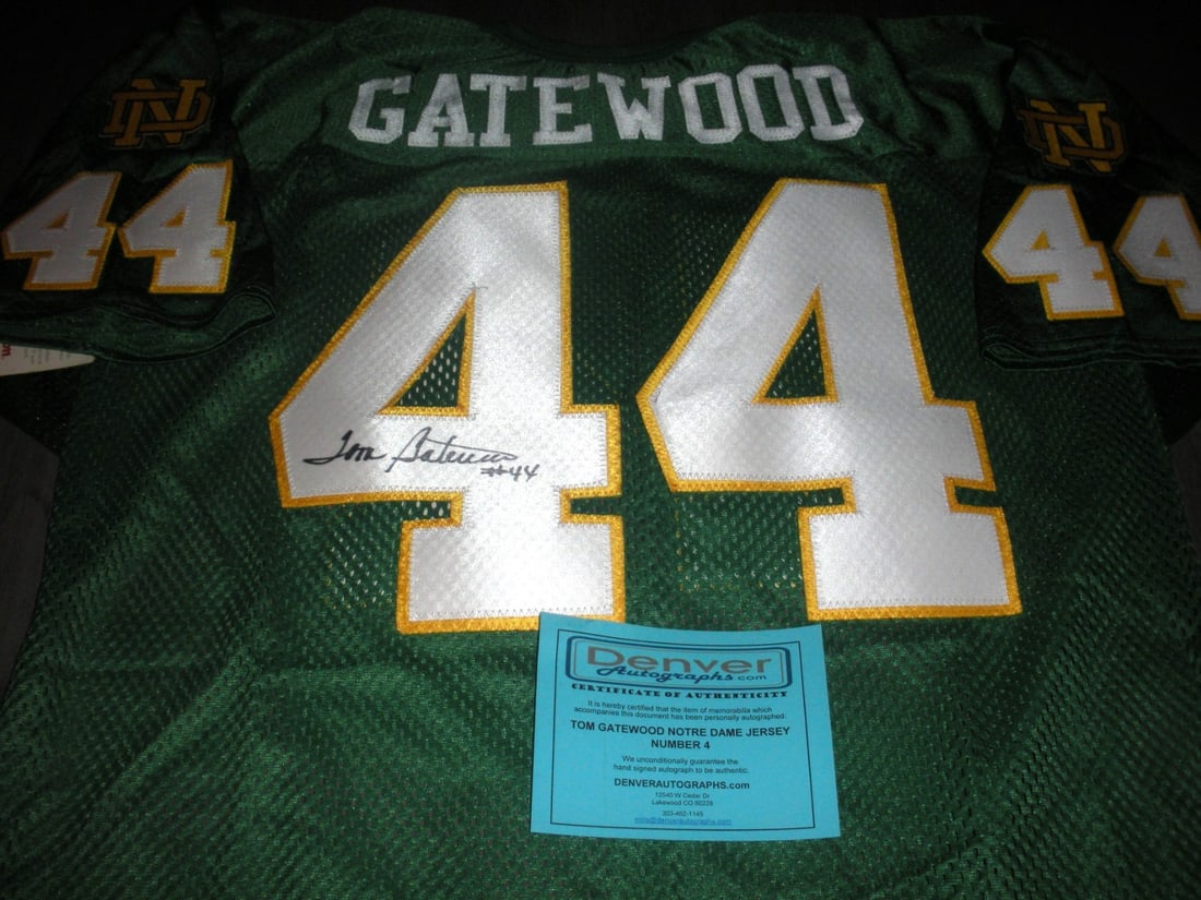 Tom Gatewood Signed Notre Dame Irish Jersey with COA (1 of 2)