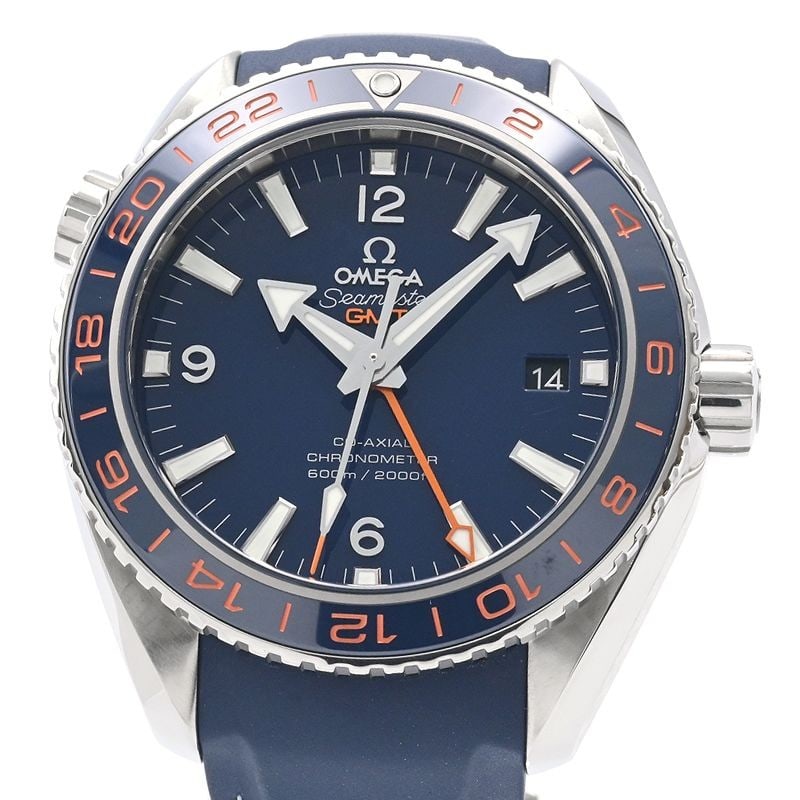 OMEGA Planet Ocean GMT Seamaster Men's Wristwatch 232.32.44.22.03.001: OMEGA Planet Ocean GMT Seamaster Men's Wristwatch 232.32.44.22.03.001 This is an OMEGA Seamaster Planet Ocean GoodPlanet GMT wristwatch designed for men. Made in Switzerland, this pre-owned timepiece 