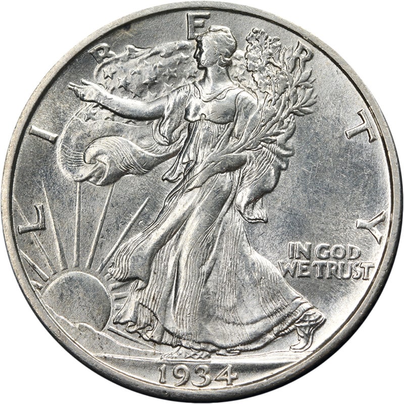 1934-S Walking Liberty Half Dollar Silver BU (1 of 2)