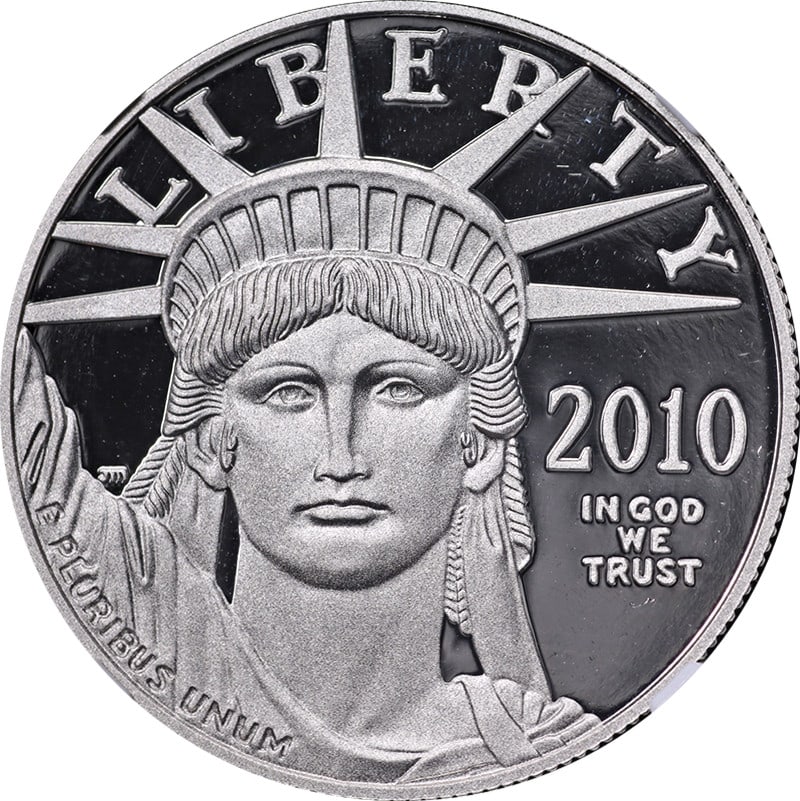 2010-W Platinum American Eagle $100 Error NGC PF69 UCAM Struck Thru (1 of 4)