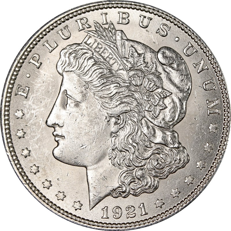 1921 Philadelphia Morgan Dollar VAM 28 Wide Reeds Silver Coin: 1921 Philadelphia Morgan Dollar VAM 28 Wide Reeds Silver Coin This 1921-P Morgan Silver Dollar features the VAM 28 Wide Reeds variety. Composed of silver with a fineness of 0.9, this circulated coin w