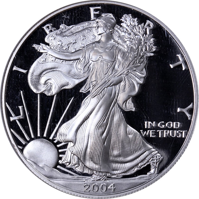 2004-W Silver American Eagle $1 NGC PF70 Ultra Cameo Brown Label (1 of 4)
