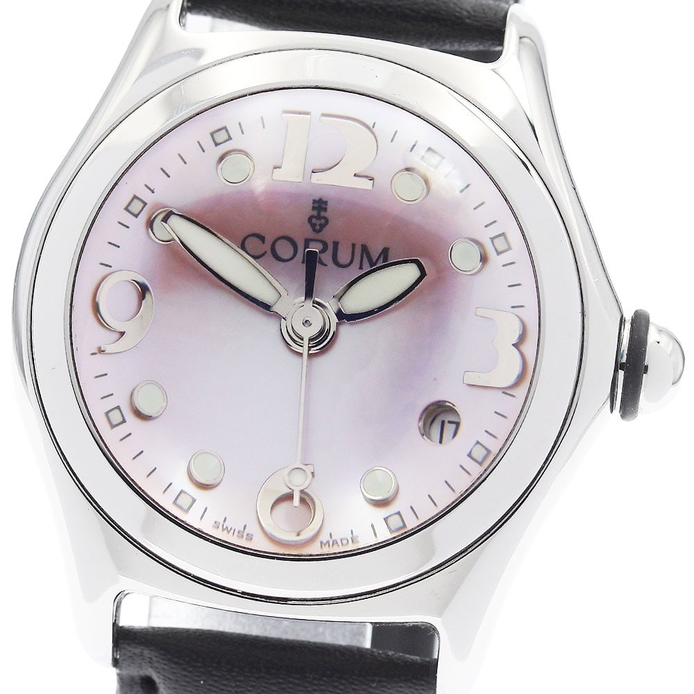 Corum Bubble Quartz Ladies Date Watch 39.250.20 Pink Shell Dial (1 of 6)