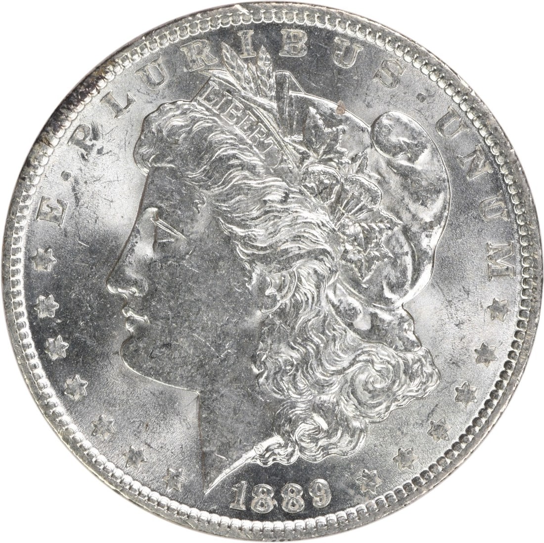 Choice BU 1889 Morgan Silver Dollar Uncirculated Uncertified Example (1 of 2)