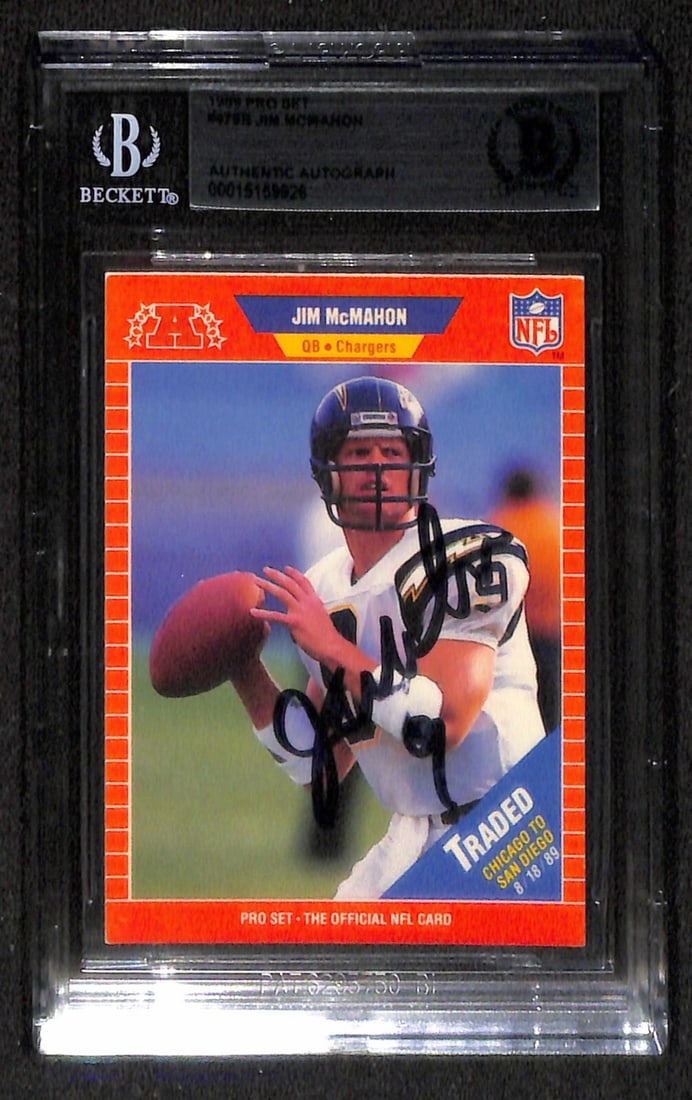 Jim McMahon Signed 1989 Pro Set #478 Card Beckett Authenticated (1 of 1)