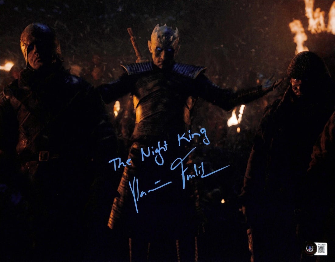Vladimir Furdik Game of Thrones Signed 11x14 Photo Beckett Authenticated: Vladimir Furdik Game of Thrones Signed 11x14 Photo Beckett Authenticated This stunning 11x14 photograph features Vladimir Furdik, renowned for his role as the Night King in the acclaimed TV series Gam