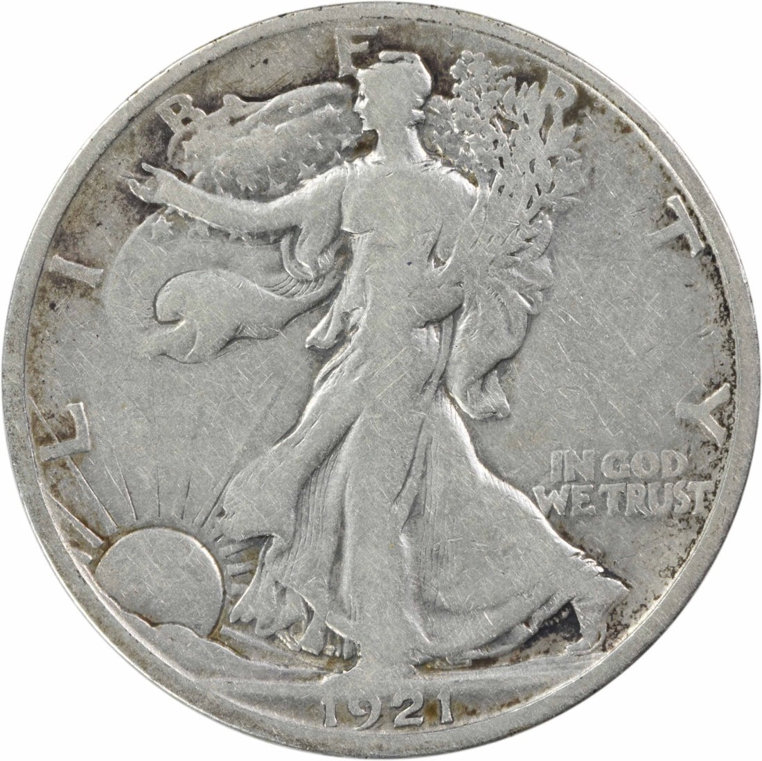 1921-S Walking Liberty Silver Half Dollar 50C Uncertified Coin (1 of 2)