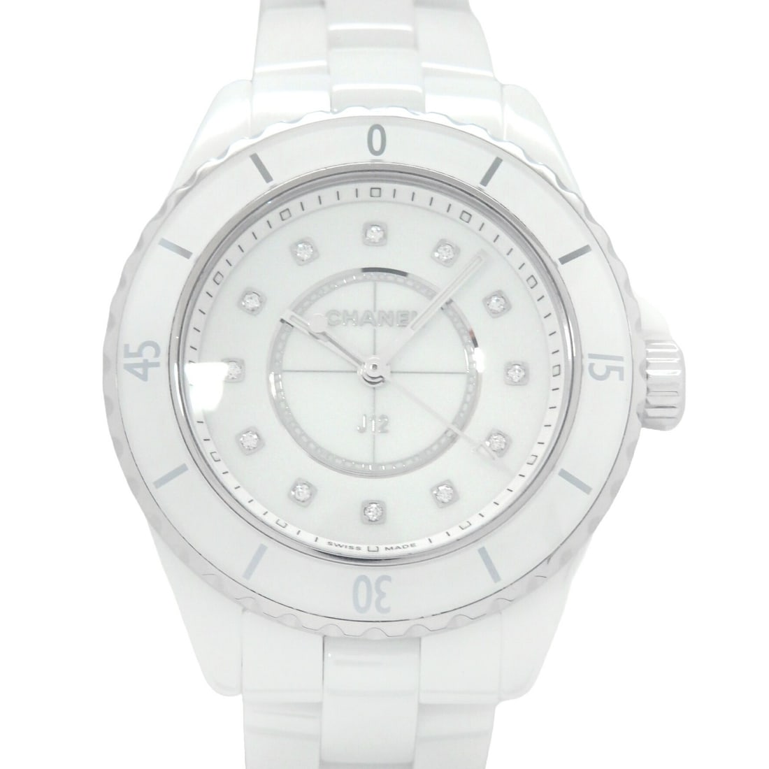 Chanel J12 Ceramic Women's Wristwatch with 12 Diamonds (1 of 6)