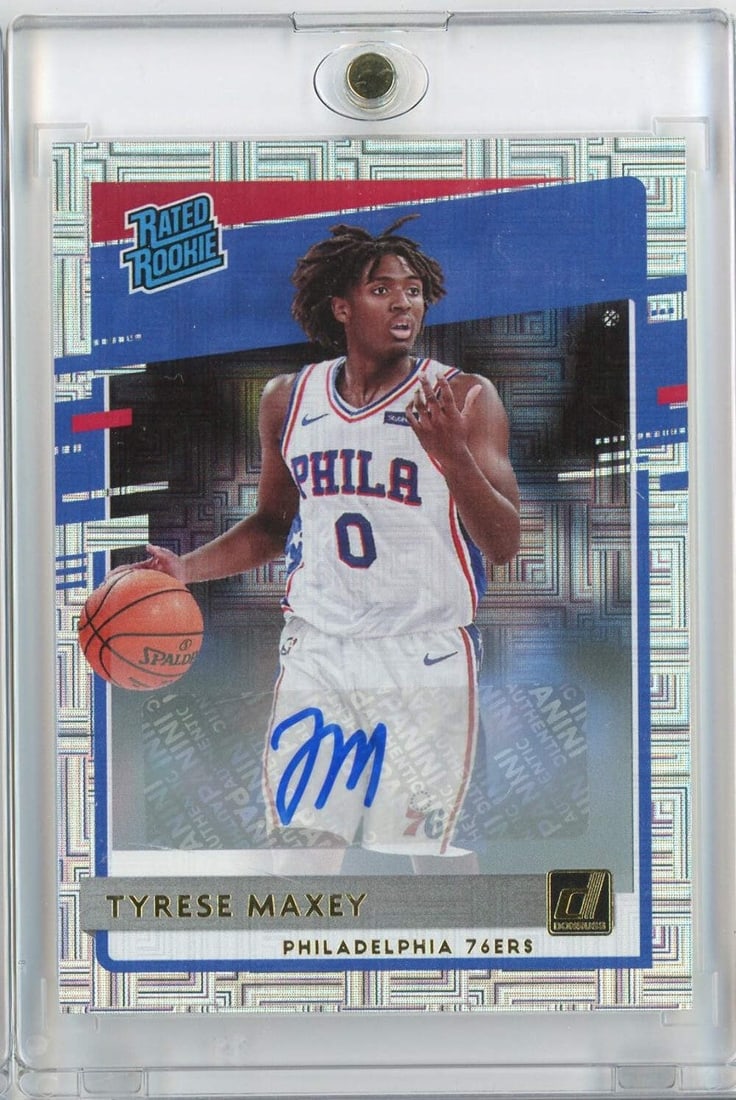 2020 Panini Donruss Tyrese Maxey #211 Autograph Rookie Card PSA Graded: 2020 Panini Donruss Tyrese Maxey #211 Autograph Rookie Card PSA Graded This is a 2020 Panini Donruss Tyrese Maxey #211 Signature Choice Autograph Rookie RC Card featuring the talented player from the