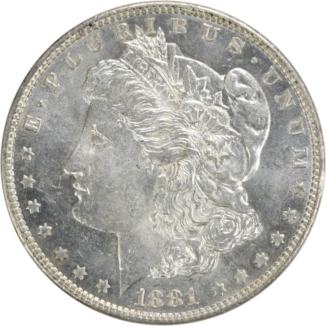 1881 O $1 Morgan Silver Dollar Choice BU Uncertified: 1881 O $1 Morgan Silver Dollar Choice BU Uncertified An 1881-O Morgan Silver Dollar in Choice BU condition. This uncirculated coin is composed of silver and has a $1 denomination. It is listed as unce