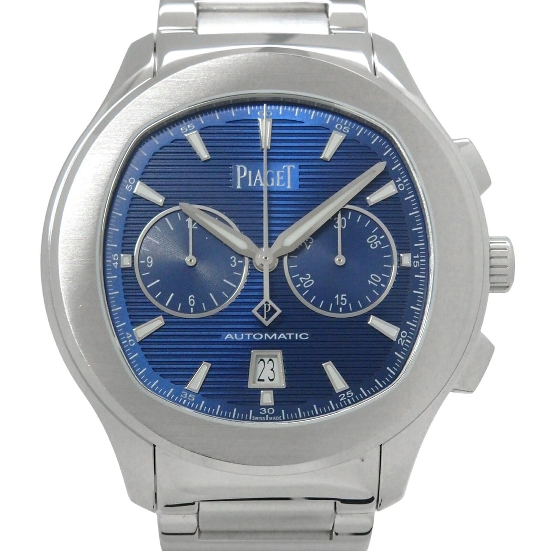 Piaget G0A41006 Polo Chronograph Mens Wristwatch Blue Dial: Piaget G0A41006 Polo Chronograph Mens Wristwatch Blue Dial Piaget Polo Chronograph men's wristwatch with a blue dial. This pre-owned timepiece is identified as model GOA41006 and is made in Switzerlan