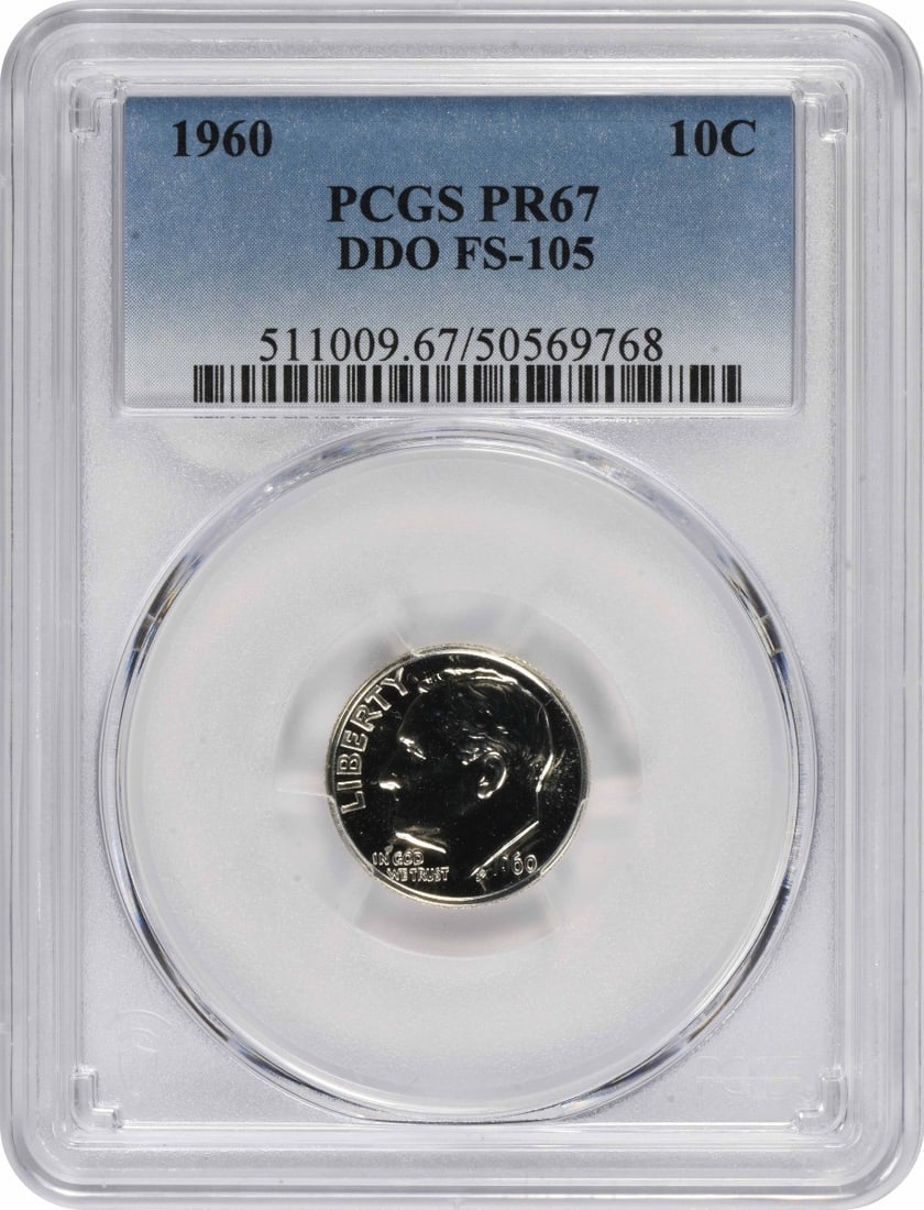 PCGS PR67 1960 Roosevelt Dime DDO FS-105 Silver Proof (1 of 2)