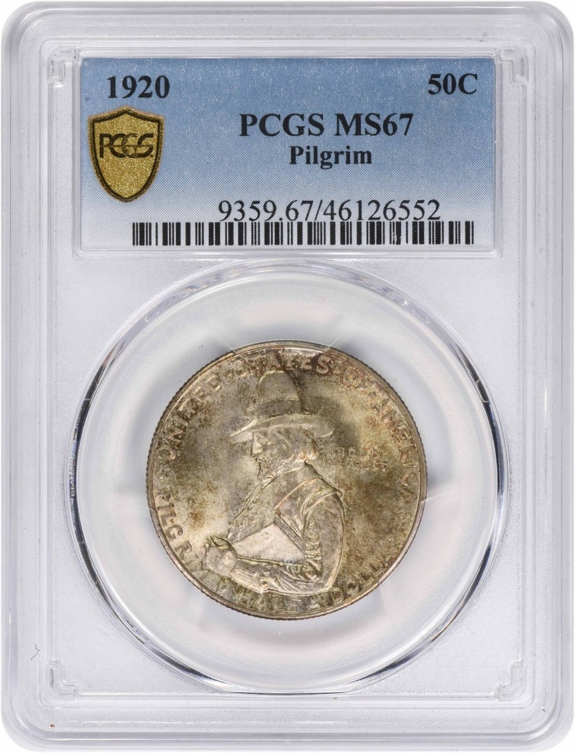 1920 Pilgrim Half Dollar Commemorative Coin PCGS MS67 Certified (1 of 4)