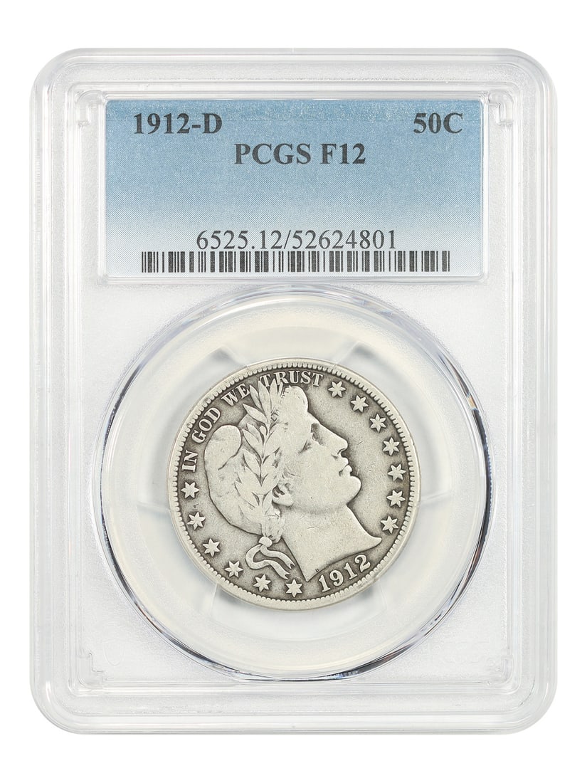 Barber Half Dollar 1912-D 50C PCGS F12 (1 of 4)