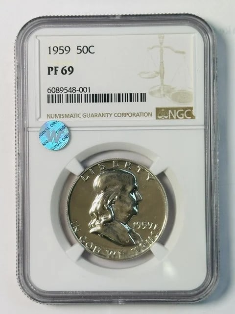NGC PF 69 1959 Franklin Half Dollar Silver Proof (1 of 3)