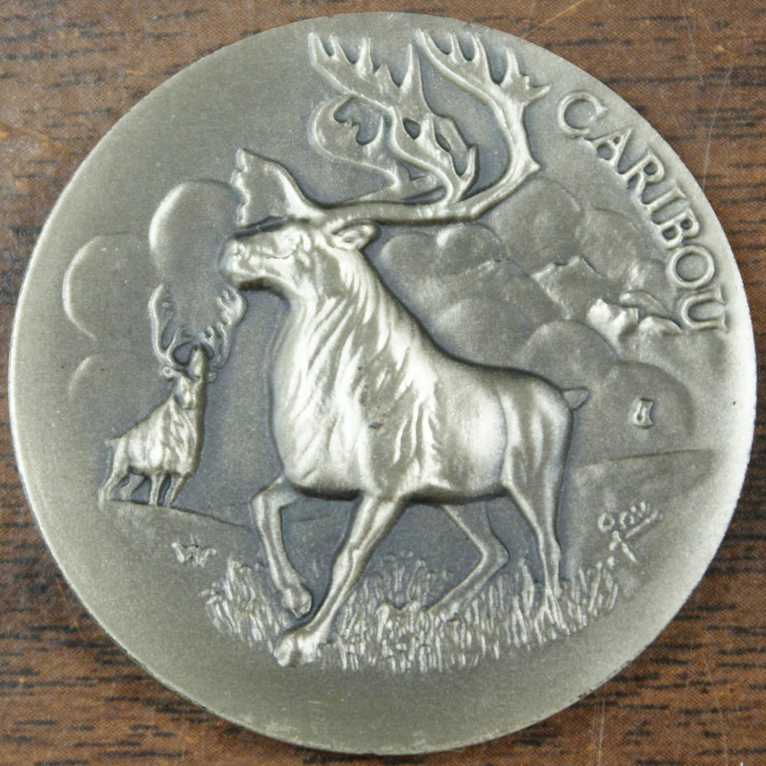 Sterling Silver Caribou Medal Featuring Great North Reindeer Design (1 of 4)