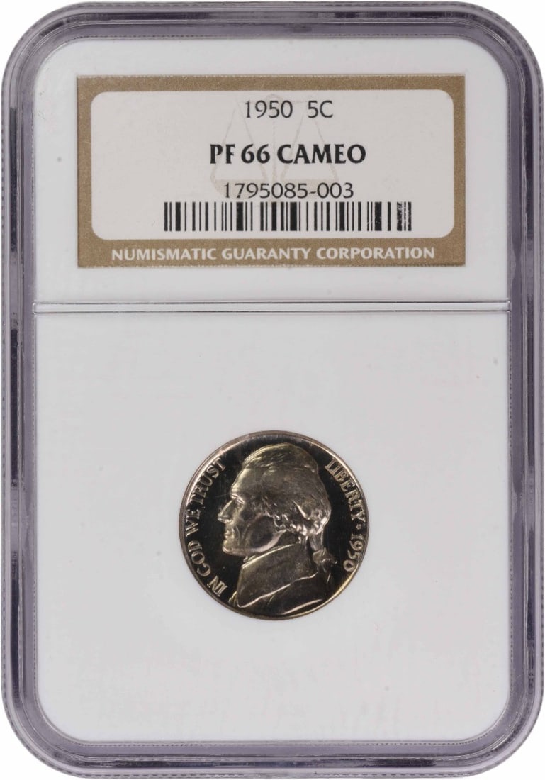 1950 Proof Jefferson Nickel PR66 NGC Certified Cameo (1 of 2)