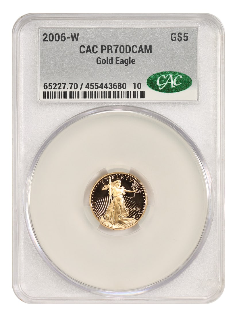 CACG PR70DCAM 2006-W $5 Gold Eagle Coin (1 of 4)