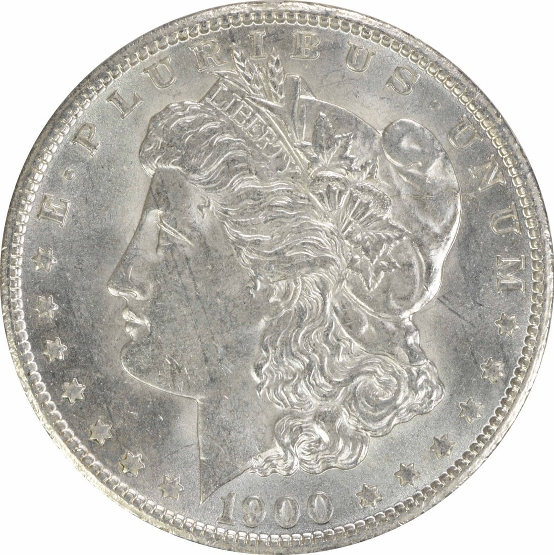 Uncirculated 1900-O Silver Dollar Morgan Choice BU Uncertified: Uncirculated 1900-O Silver Dollar Morgan Choice BU Uncertified This is an uncirculated 1900-O Morgan Silver Dollar graded as Choice BU. Minted at the New Orleans Mint, this coin is composed of silver 