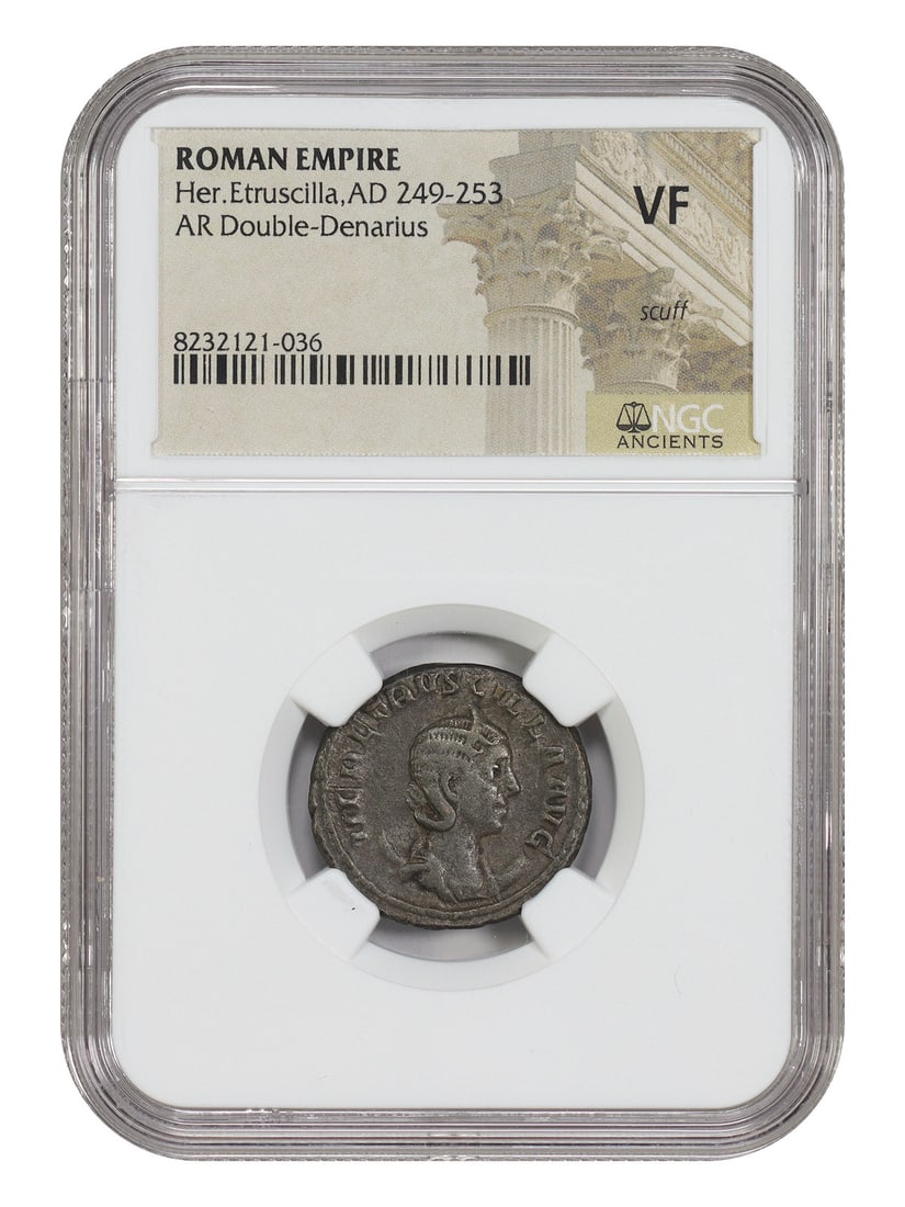NGC VF Ancient Roman AR Double-Denarius Herennia Etruscilla AD 249-253 (1 of 4)