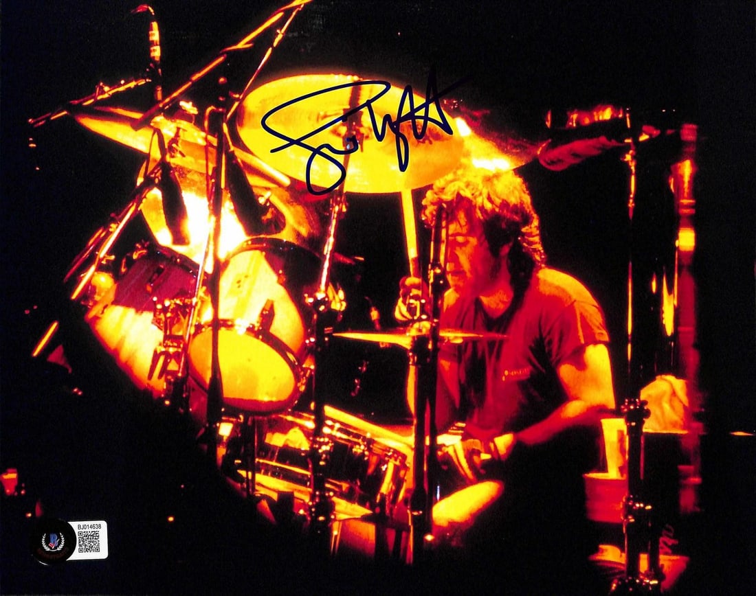 Beckett Authenticated Simon Wright 8x10 Signed Drum Kit Photo (1 of 1)