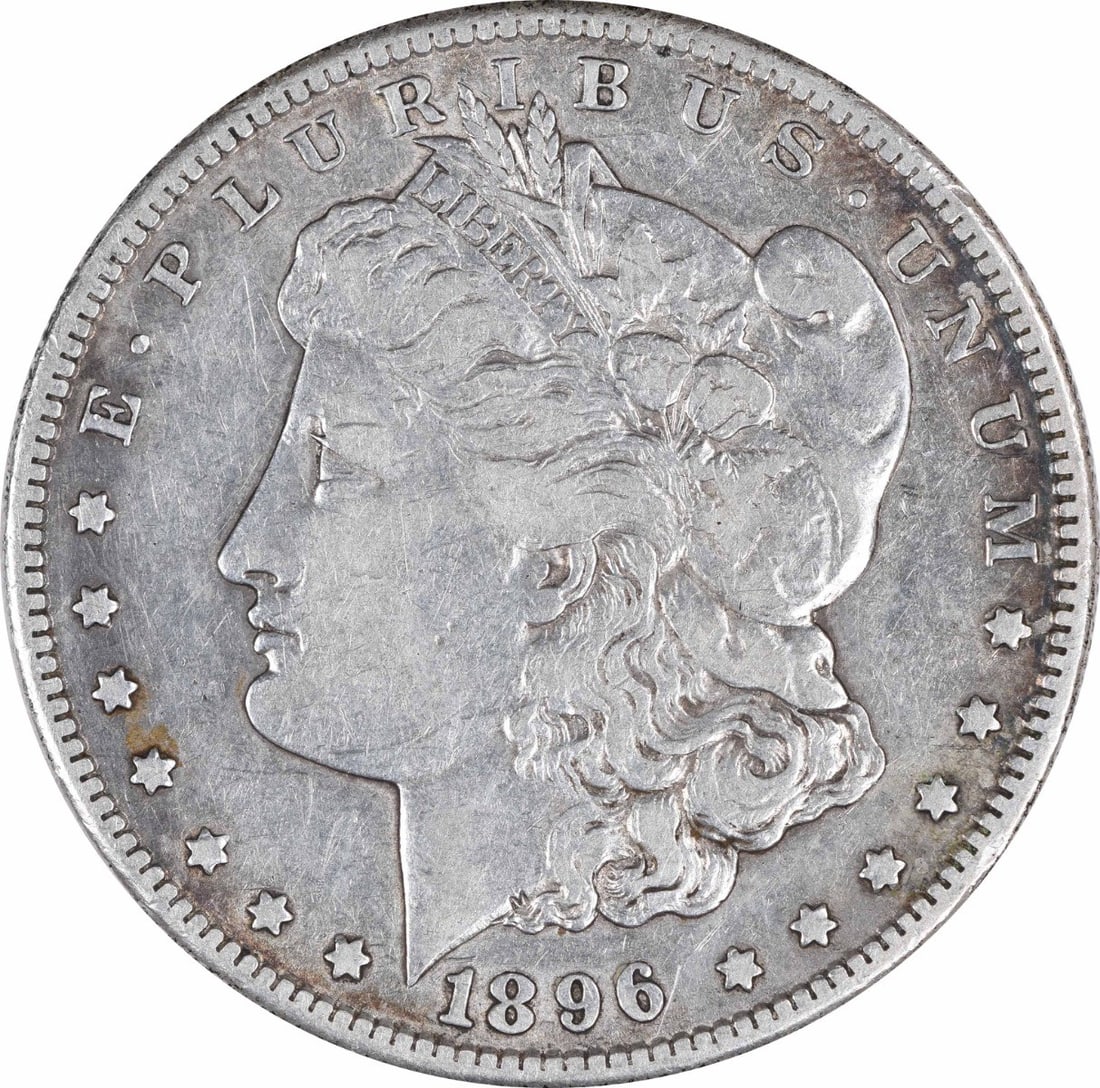 San Francisco 1896-S Morgan Dollar 90% Silver VF Uncertified: San Francisco 1896-S Morgan Dollar 90% Silver VF Uncertified This 1896-S Morgan Silver Dollar is a circulated coin from the United States, minted in San Francisco. Composed of 90% silver and 10% coppe