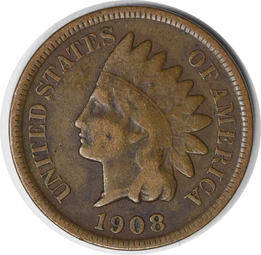 1908-S Indian Head Copper Small Cent Fine Uncertified (1 of 2)