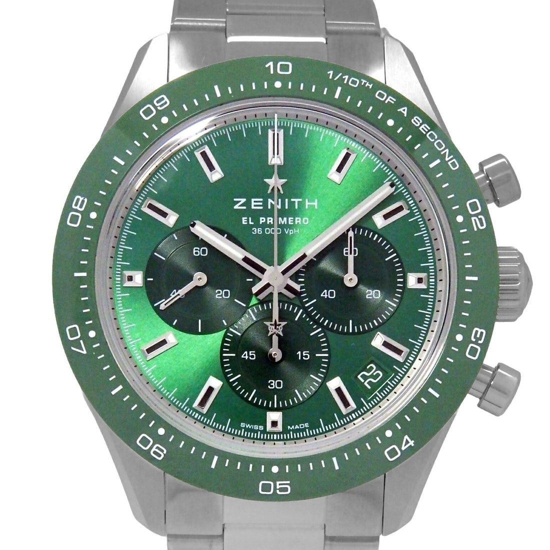 Zenith 03.3107.3600 56.M3100 Chronomaster Sport El Primero Watch: Zenith 03.3107.3600 56.M3100 Chronomaster Sport El Primero Watch Zenith El Primero Chronomaster Sport wristwatch for men, presented in pre-owned condition. It is a Swiss-made timepiece from Zenith's E