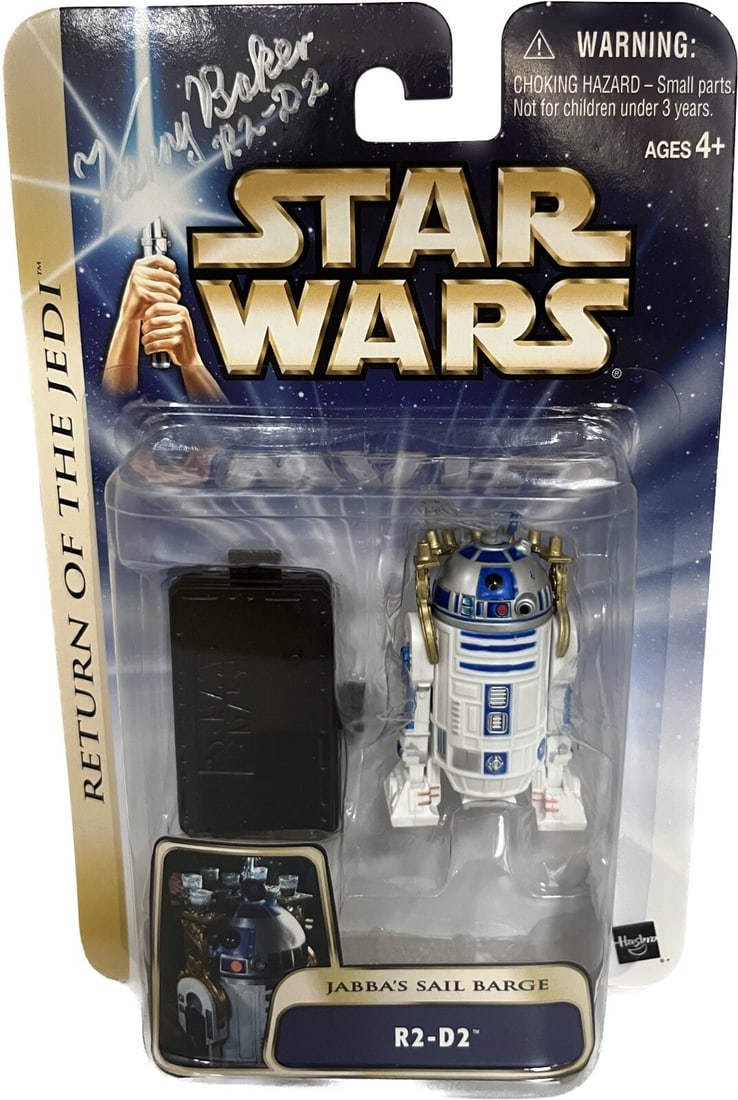 Star Wars R2-D2 Figure Signed by Kenny Baker Beckett Authenticated: Star Wars R2-D2 Figure Signed by Kenny Baker Beckett Authenticated This is an original Star Wars Power of the Jedi Collection action figure produced by Hasbro between 2000 and 2009. The figure is hand