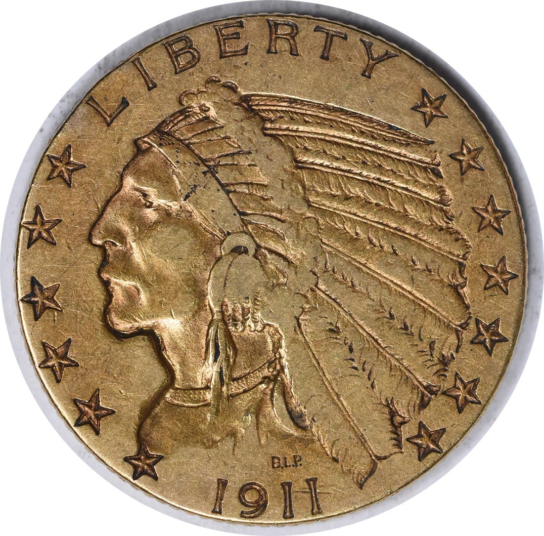 1911 $5 Gold Indian Coin XF Uncertified by Bela Lyon Pratt (1 of 2)