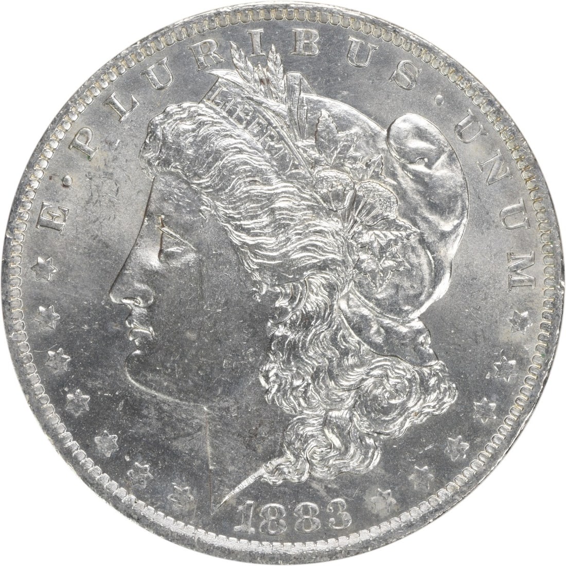 Uncirculated 1883 O Silver Morgan Dollar Choice BU Uncertified: Uncirculated 1883 O Silver Morgan Dollar Choice BU Uncertified This 1883-O Morgan Silver Dollar is an uncirculated, pre-owned coin with a Choice BU grade. Minted in New Orleans, it is composed of silv