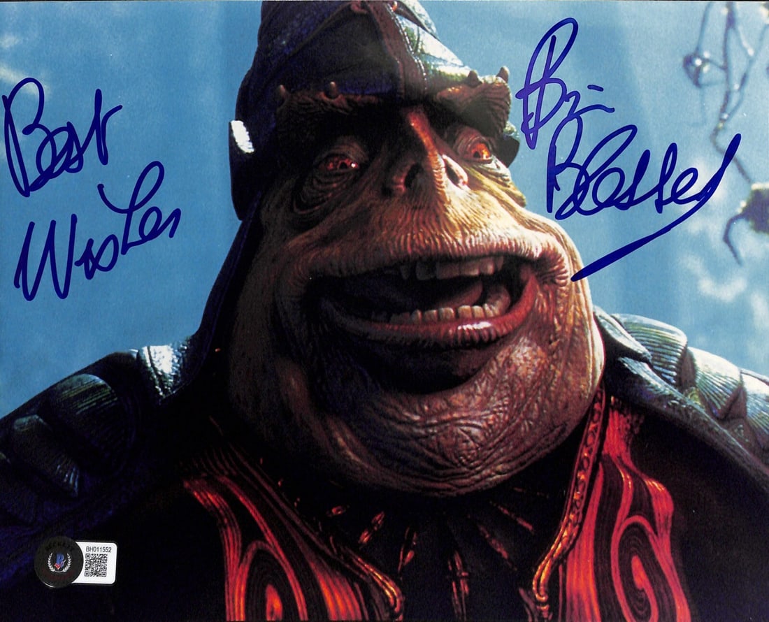 Brian Blessed Signed 8x10 Boss Nass Photo with Beckett Certification: Brian Blessed Signed 8x10 Boss Nass Photo with Beckett Certification This remarkable autographed 8x10 color photograph features Brian Blessed, known for his role as Boss Nass in Star Wars: The Phantom