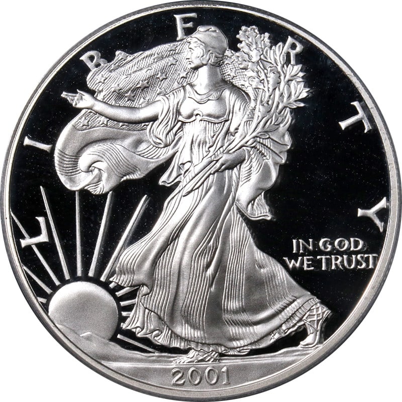 PCGS PR70 DCAM 2001-W Silver Eagle Dollar (1 of 4)