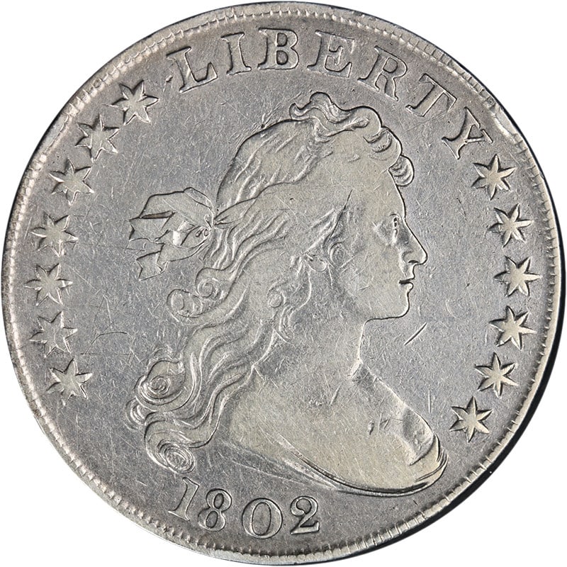 1802 Silver Bust Dollar United States F/VF Grade Circulated Coin (1 of 2)