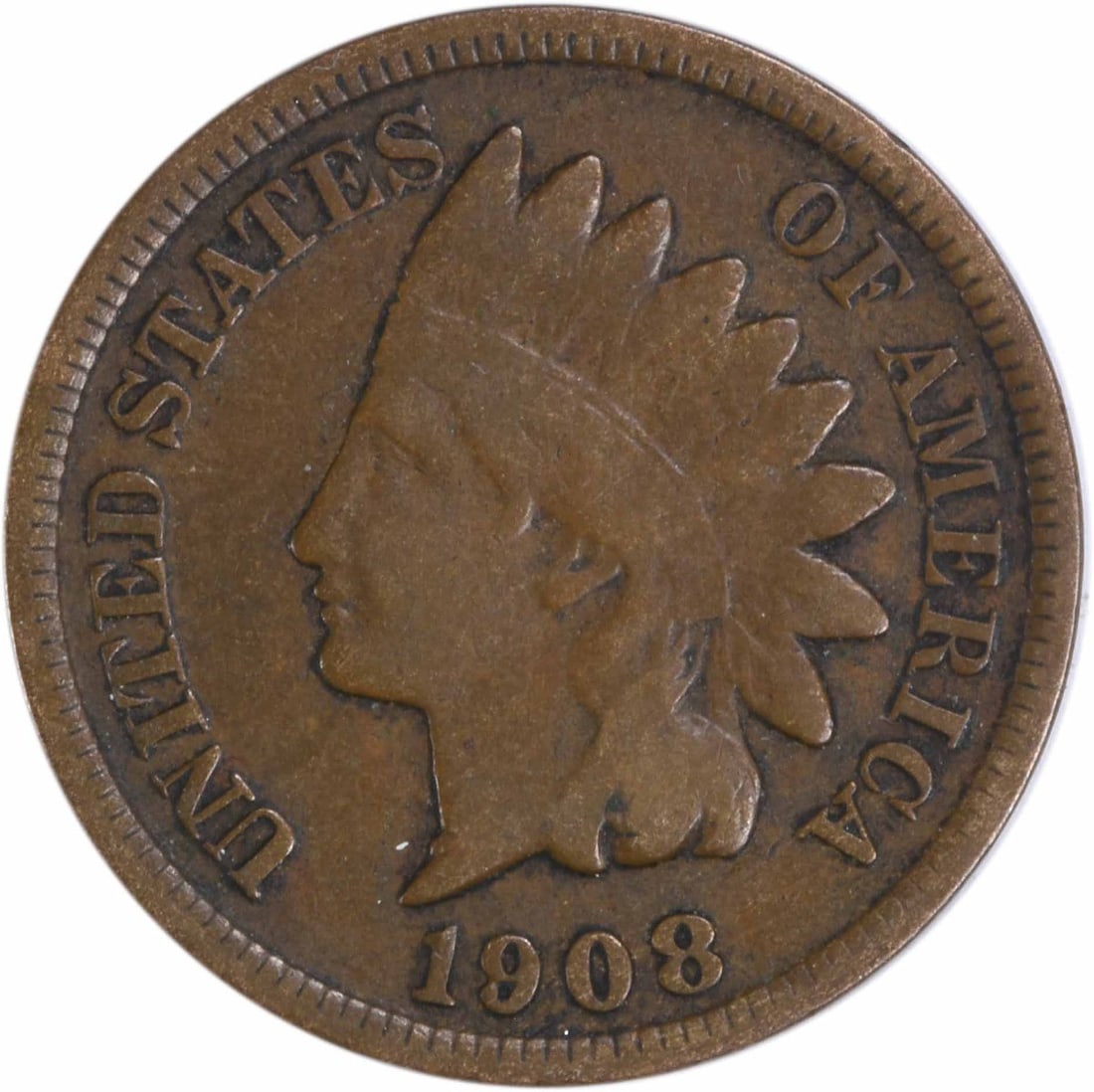 1908-S Indian Head Copper Small Cent Uncertified VG: 1908-S Indian Head Copper Small Cent Uncertified VG This is a 1908-S Indian Head Cent from the United States. The coin is composed of copper and is in circulated condition, graded as VG (Very Good). I