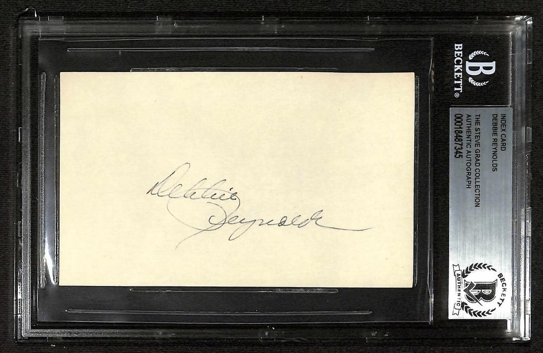 Beckett Slabbed Debbie Reynolds 3x5 Signed Index Card (1 of 1)