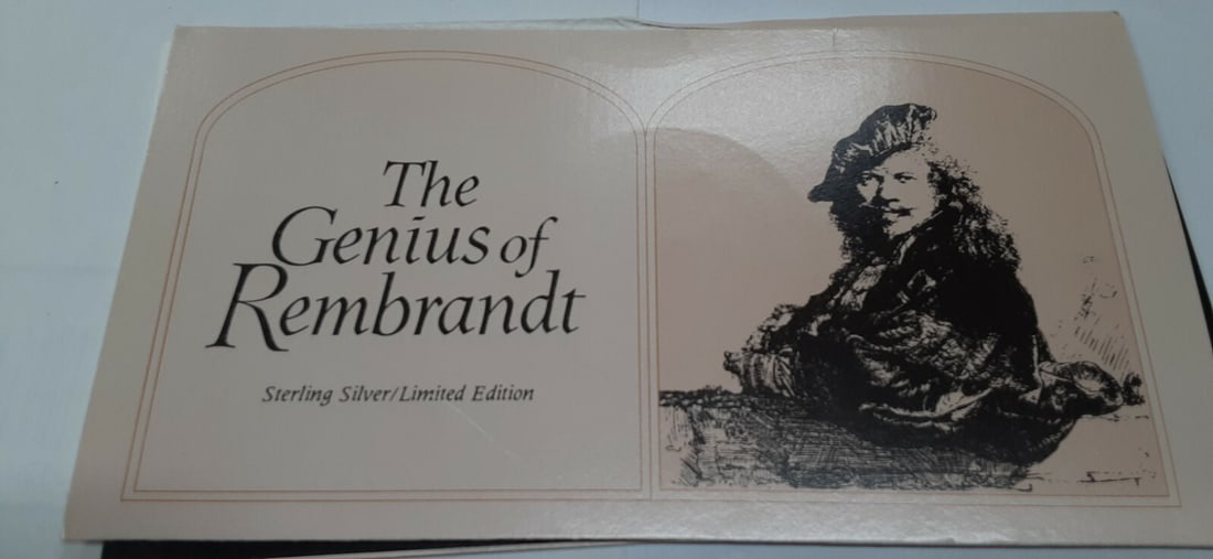 Rembrandt Sophonisba Sterling Silver Medal by Franklin Mint in Original Folder (1 of 5)