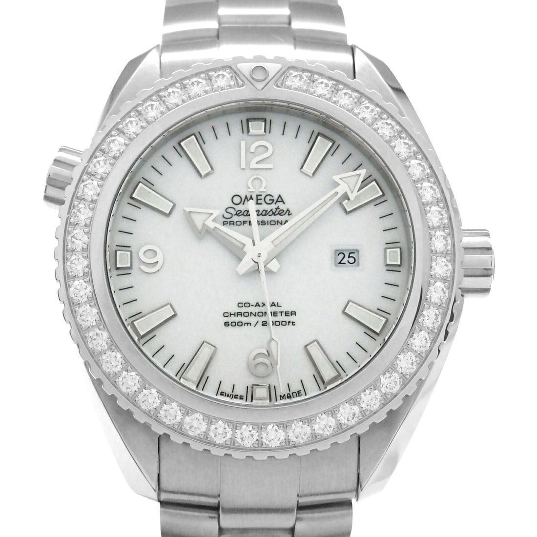 Omega Seamaster Planet Ocean Ladies Co-Axial Wristwatch 232.15.38.20.04.001: Omega Seamaster Planet Ocean Ladies Co-Axial Wristwatch 232.15.38.20.04.001 This Omega Seamaster Planet Ocean Co-Axial wristwatch is designed for women and crafted in Switzerland. The watch is pre-own