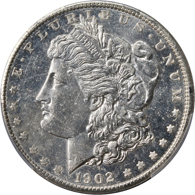 PCGS MS64 PL 1902-O Morgan Silver Dollar with Strong Strike and Luster: PCGS MS64 PL 1902-O Morgan Silver Dollar with Strong Strike and Luster This original 1902-O Morgan Silver Dollar is certified by PCGS with a grade of MS64 PL. The coin features superb eye appeal, fant
