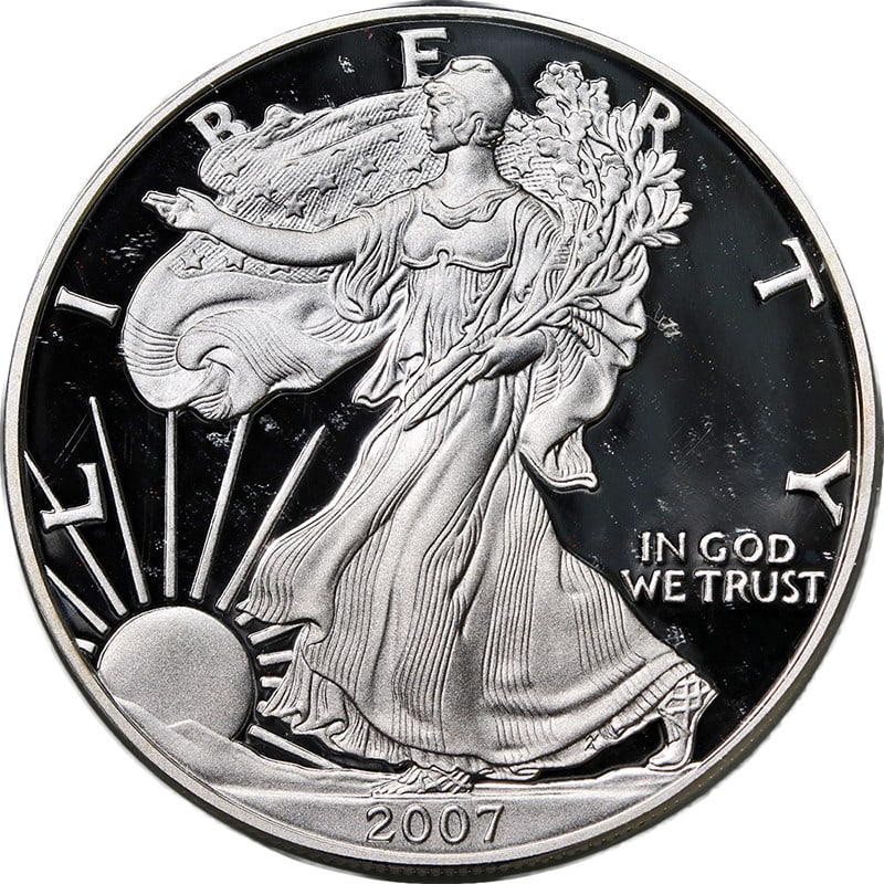 2007-W Silver American Eagle $1 ICG PR70 DCAM First Day of Issue (1 of 4)