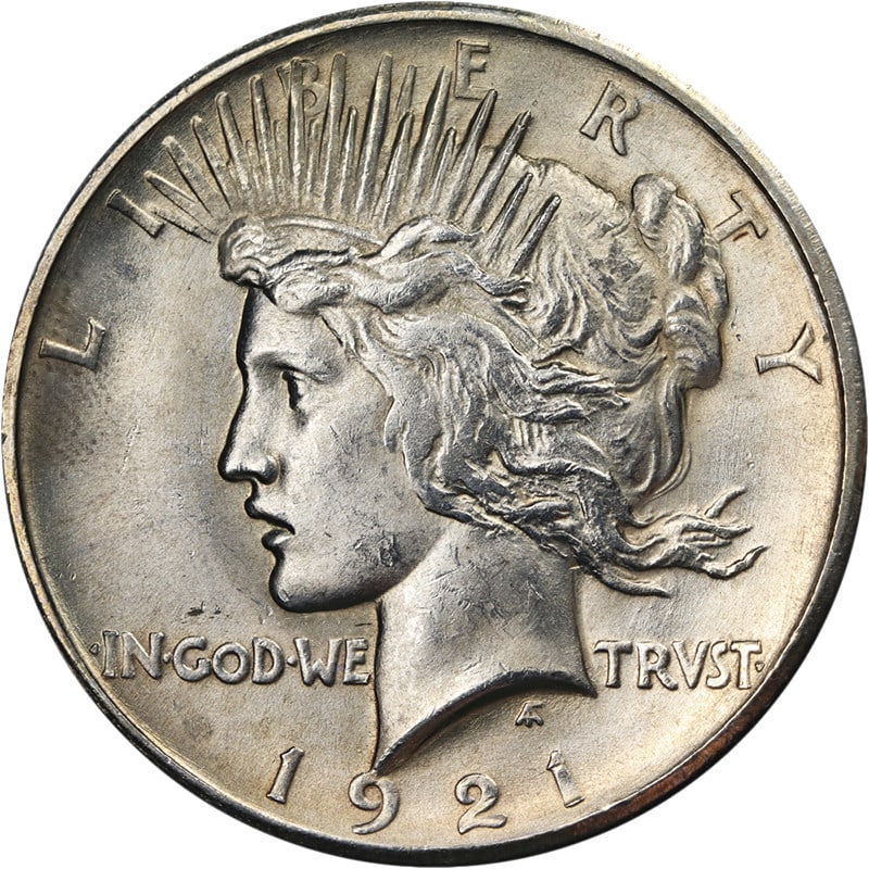1921 Silver Peace Dollar Uncertified Choice BU Details: 1921 Silver Peace Dollar Uncertified Choice BU Details This 1921 Peace Dollar is an uncirculated silver coin with great eye appeal, fantastic luster, and a nice strike. It has been very lightly cleane