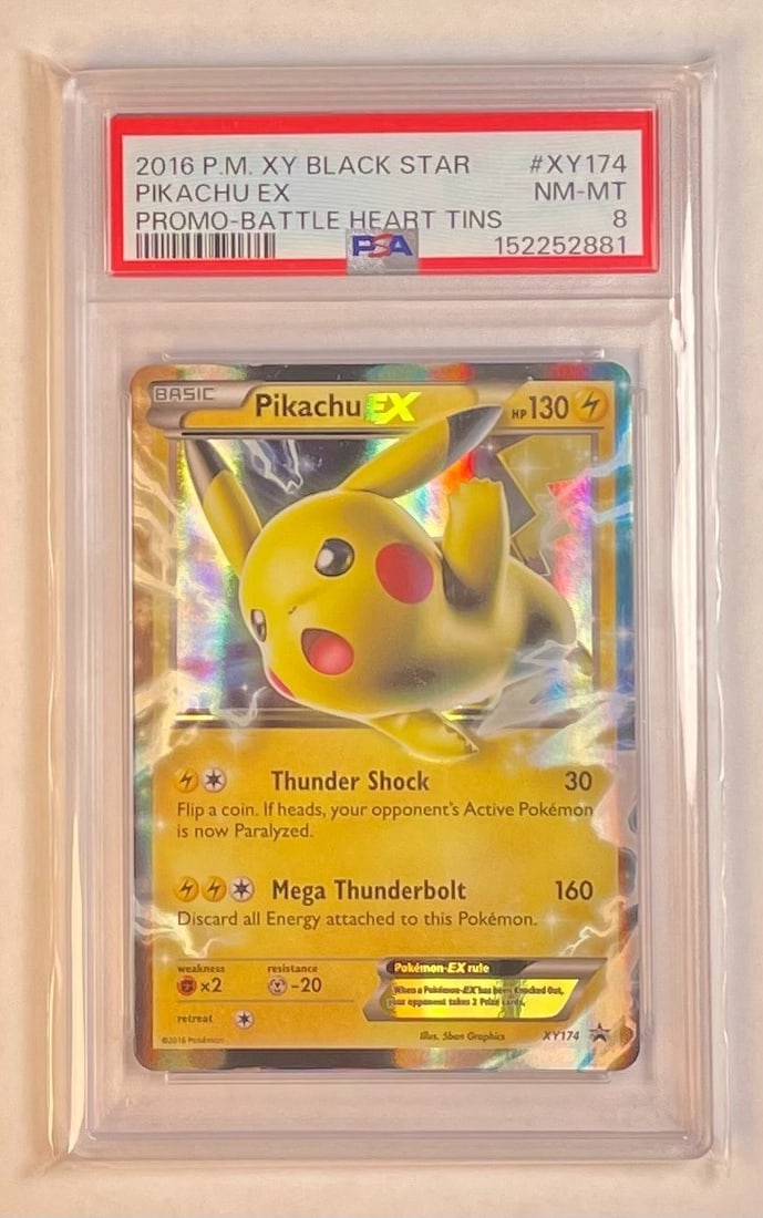 2016 English Pikachu EX XY174 PSA 8 Pokemon Promo Card (1 of 2)