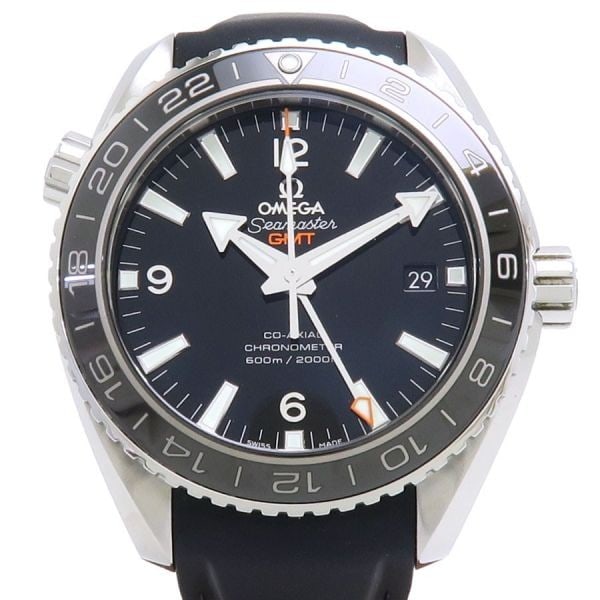 OMEGA Planet Ocean GMT 43.5mm Men's Wristwatch: OMEGA Planet Ocean GMT 43.5mm Men's Wristwatch This OMEGA Seamaster Planet Ocean GMT wristwatch is designed for men and features a 43.5mm case. Made in Switzerland, this pre-owned watch combines preci