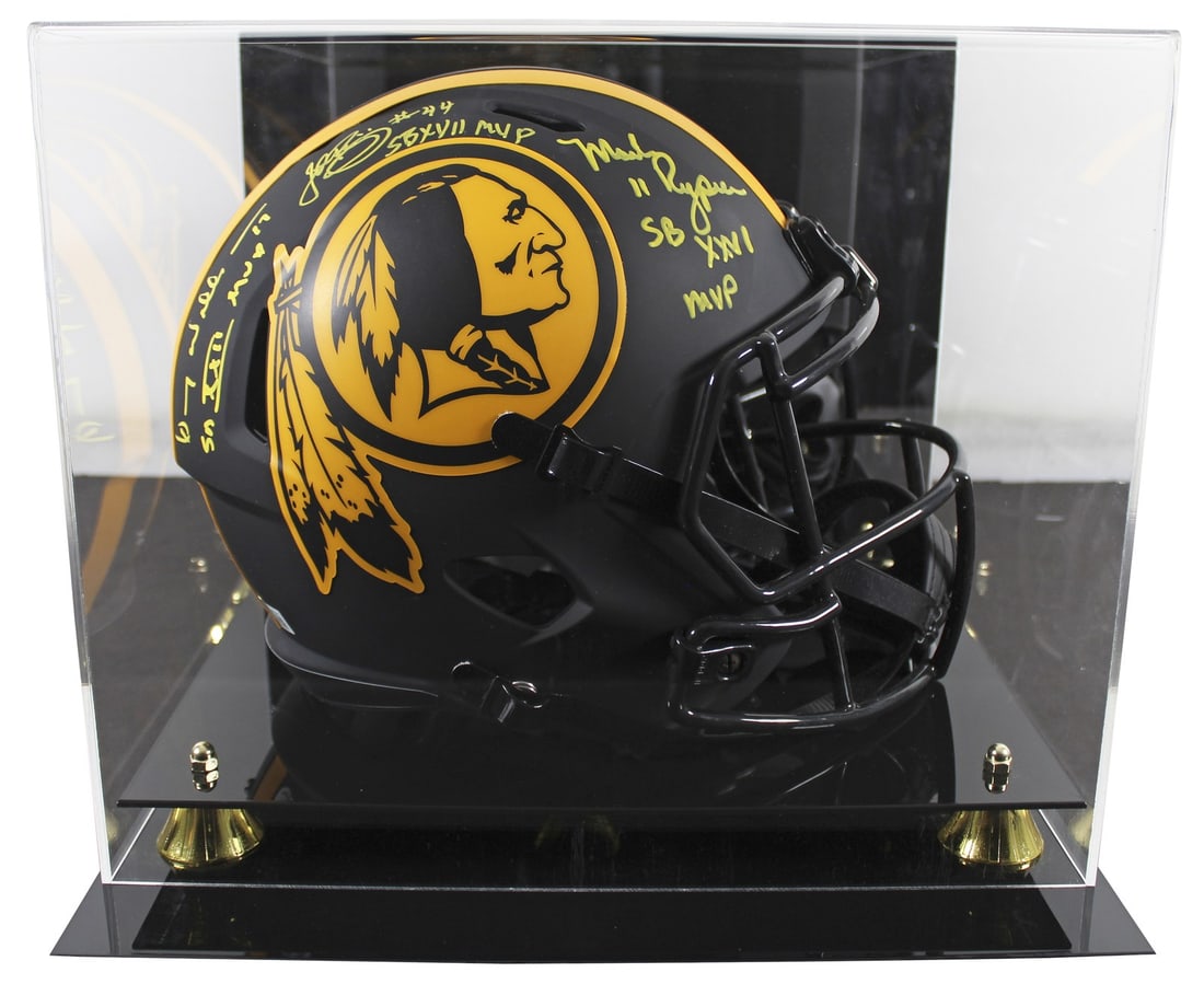 Doug Williams Mark Rypien John Riggins Signed Eclipse Helmet with BAS: Doug Williams Mark Rypien John Riggins Signed Eclipse Helmet with BAS This autographed full-size Riddell Speed replica helmet features the signatures of three prominent players from the Washington Foo