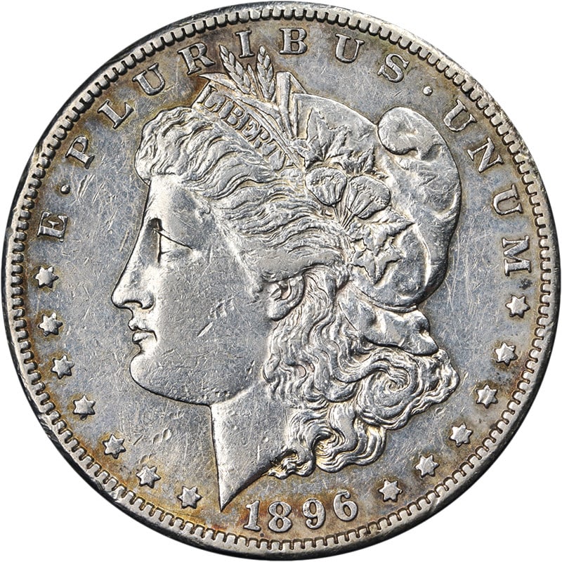 1896-S Morgan Dollar Silver Nice AU Details: 1896-S Morgan Dollar Silver Nice AU Details This 1896-S Morgan Silver Dollar features attractive eye appeal, strong luster, and a well-defined strike. The coin displays nice color and surfaces, though