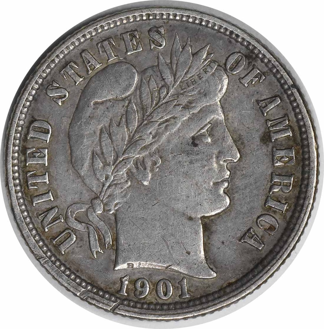 1901-O Barber Silver Dime Horizontal O 10C Uncertified (1 of 2)