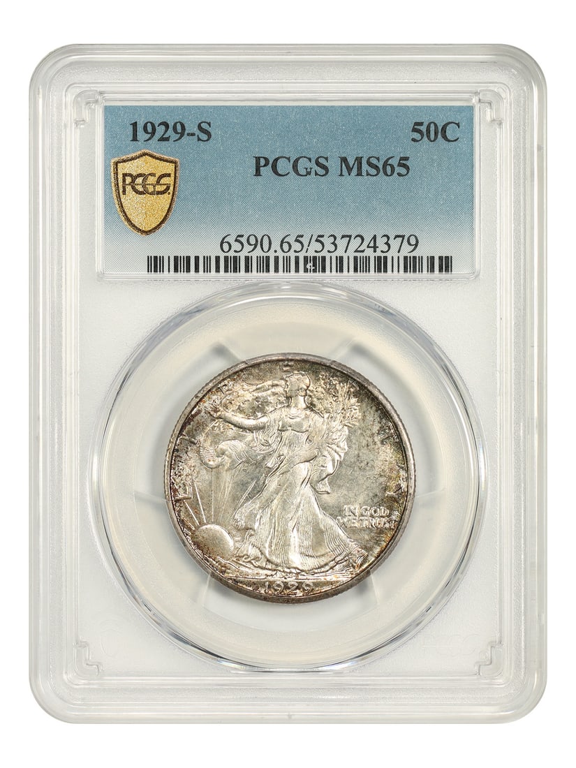 PCGS MS65 1929-S Walking Liberty 50C Half Dollar: PCGS MS65 1929-S Walking Liberty 50C Half Dollar 1929-S Walking Liberty Half Dollar, denomination 50C, from the San Francisco Mint. This uncirculated coin is certified by PCGS with certification numbe