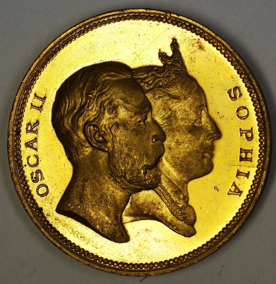 Sweden 25th Anniversary Medal of King Oscar II and Queen Sophia 1872-1897 (1 of 2)